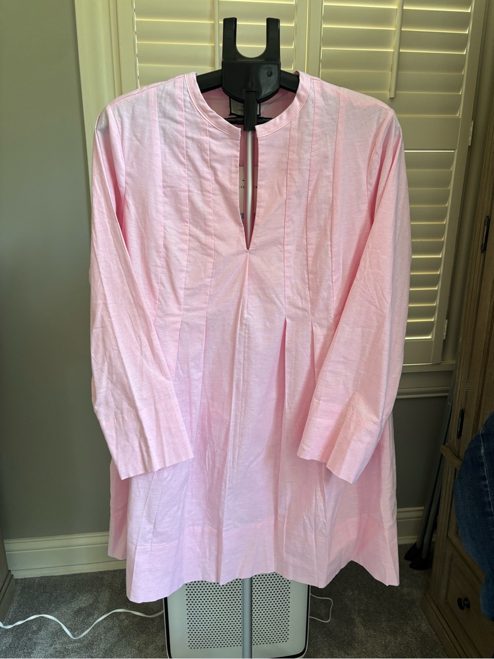 Tuckernuck Light Pink Pleated Tunic Dress
